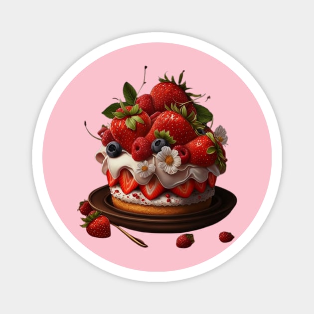sweet strawberry shortcake Magnet by likethenight